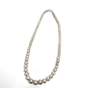Tiffany & Co Sterling Graduated Beaded Necklace - 19"